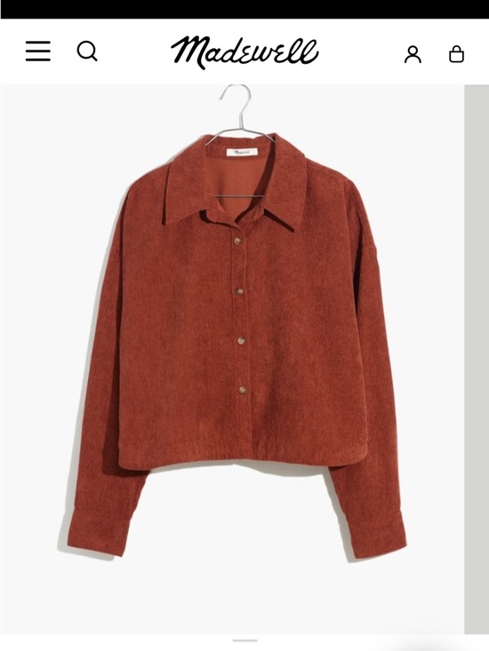 Madewell Tops - Madewell Rust-Red Corduroy Button Front Shirt Jacket